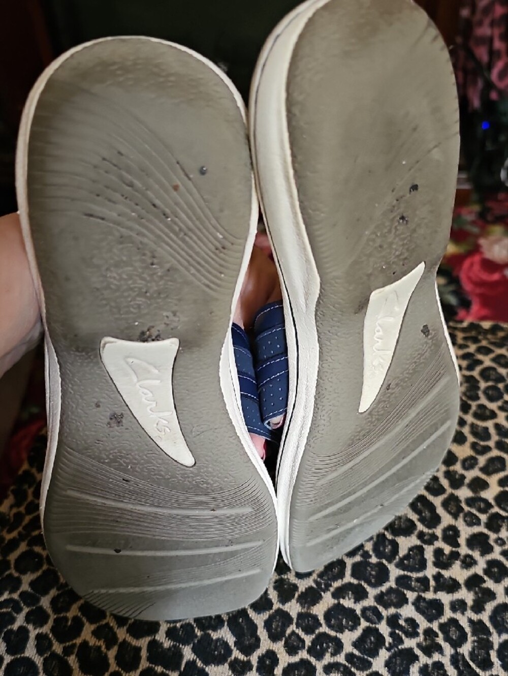 Cloudsteppers by Clarks Navy and White Thong Sandals - Picture 5 of 7